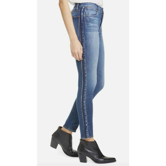 Frame Le Skinny Jeans Jazz Tuxedo Stripe shadow Stretch Ankle Denim size 26 NWT